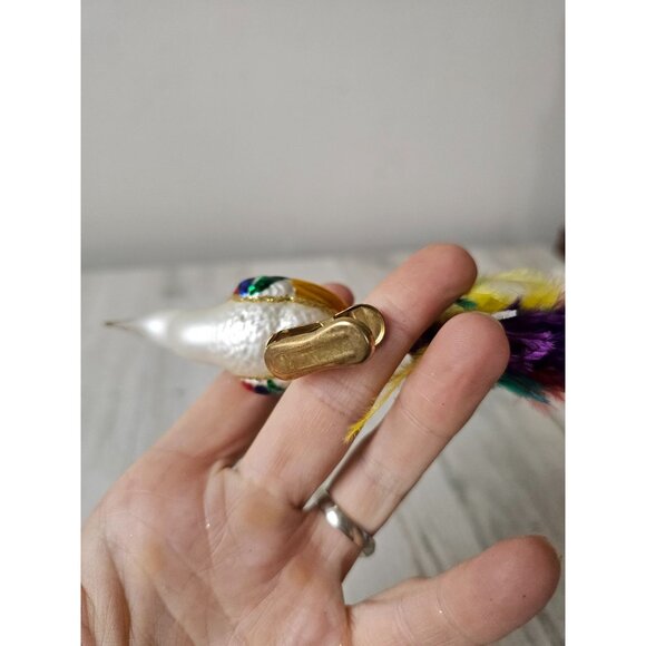 Rainbow glass swan clip ornament feather glass Xmas bird tree - Picture 8 of 9